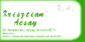 krisztian acsay business card